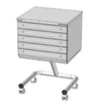 Meuble à roulettes avec 5 tiroirs T1et 34.2 kg W 50cm