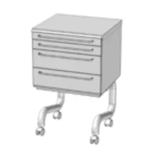 Meuble sur roulettes avec 1 tiroir T1, 2 40 kg W 50cm