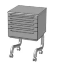 Meuble sur roulettes avec 5 tiroirs T1 42 kg W 50cm n
