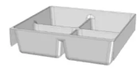 Plateau à 4 compartiments pour tiroir 0.92 kg W 41.5cm